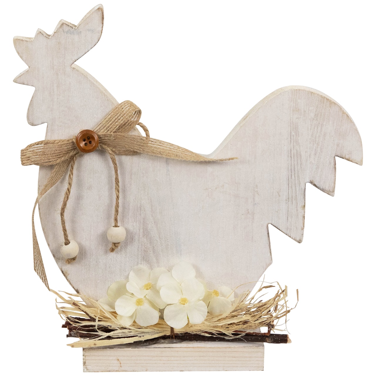 9.5" Distressed Rooster Silhouette Spring Décor